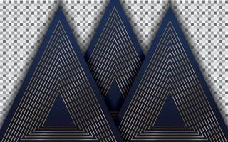 abstract navy blue background with gold line and triangle shape vector