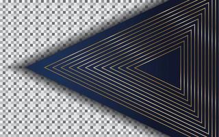 abstract navy blue background with gold line and triangle shape vector