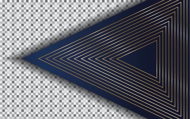 abstract navy blue background with gold line and triangle shape