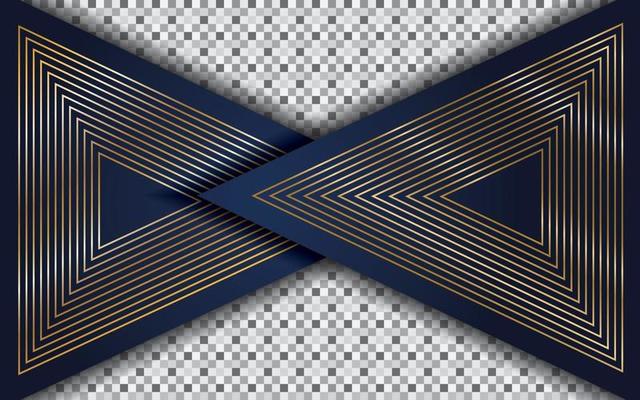 abstract navy blue background with gold line and triangle shape