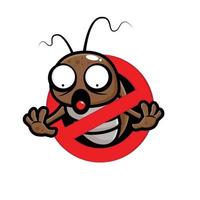 COCKROACHES FEAR WITH STOP SYMBOLS vector