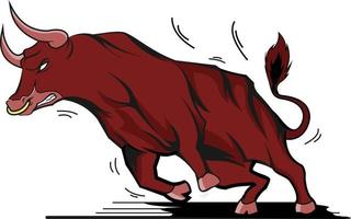 the bulls angry hand drawing vector