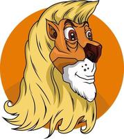 funny lion head vector