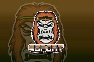gorilla mascot mascot for sports and esports logo isolated