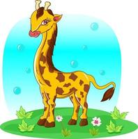 funny giraffe in the underbrush vector