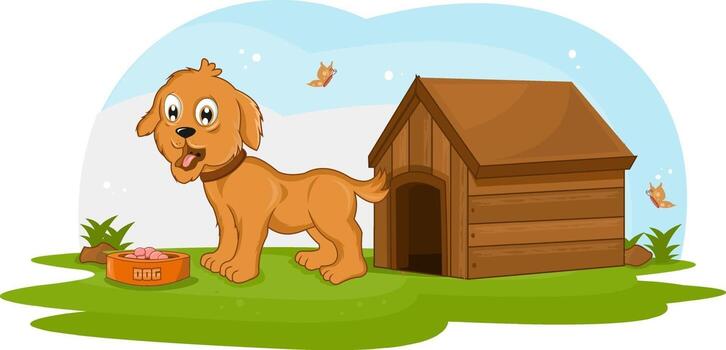 funny dog feeding vector