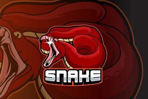 snake E-sports team logo template vector