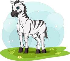 funny zebra walking in the underbrush vector