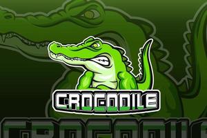 crocodile e-sports team logo template vector