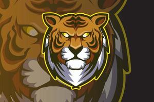 mascota de cabeza de tigre para deportes y vector