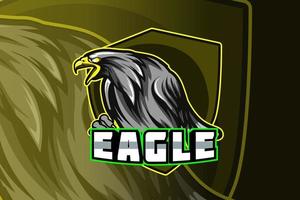 diseño de logotipo de mascota eagle esport y sport vector