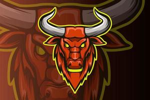 head bull mascot esport logo hand drawing vector