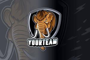 mammoth e-sports team logo template vector