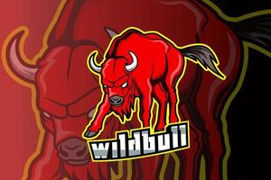 plantilla de logotipo de bull e-sports team vector