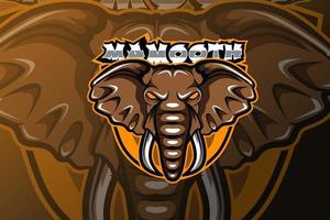 mammoth mascot logo illustration vector