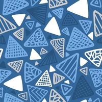 Blue seamless background with various triangles vector