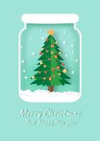 Christmas  card with a Christmas tree. vector