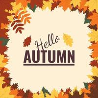 Autumn Background Frame with Maple Leaves vector