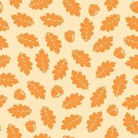 Autumn Seamless Pattern with Oak Leaves vector