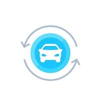 carsharing, icono de servicio de carpooling vector