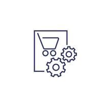 order, purchase processing icon, line vector