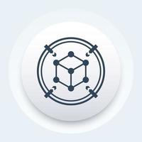 3d scanning vector icon with cubic structure