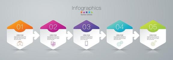 infografías e iconos de la línea de tiempo vector