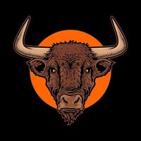 illustration bull Head premium vector