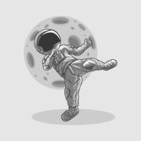 illustration astronaut kunfu premium vector