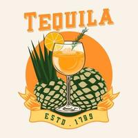 cóctel de tequila, tequila de agave vector premium