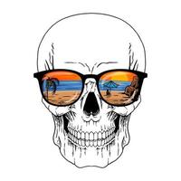 ilustrador cráneo vacaciones vector premium