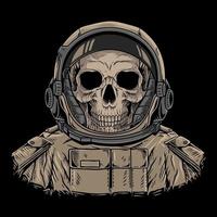 ILLUSTRATION ASTRONAUT SKULL PREMIUM VECTOR