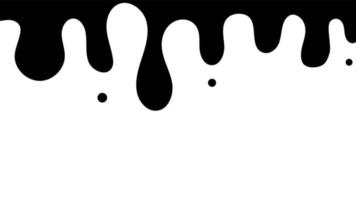 Silhouette of dripping liquid, splashing ink flowing down. paint drips vector