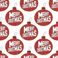 Seamless pattern, Christmas tree balls with snowing  Merry Christmas vector