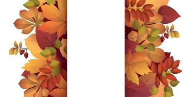 Realistic autumn foliage, white background with space for text vector