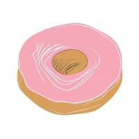 Realistic round donut on white background - Vector