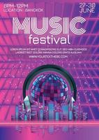 cartel del festival de música para la fiesta mundial de la música de fiesta vector