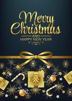 merry christmas art vector gold elements