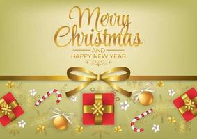 merry christmas art vector gold elements background