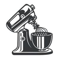 Black and white vector illustration of a mixer