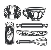 Mini set vector illustration of bakery tools