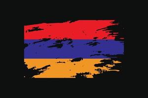 Grunge Style Flag of the Armenia. Vector illustration.