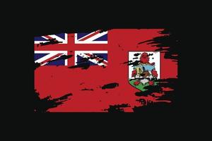 Grunge Style Flag of the Bermuda. Vector illustration.