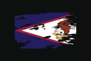 Grunge Style Flag of the American Samoa. Vector illustration.