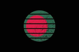 Grunge Style Flag of the Bangladesh. Vector illustration.