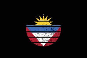 Grunge Style Flag of the Antigua and Barbuda. Vector illustration.