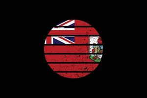 Grunge Style Flag of the Bermuda. Vector illustration.