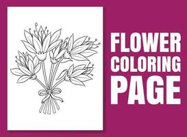 Flower coloring page. coloring page doodle. vector