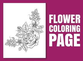 Flower coloring page. coloring page doodle. vector