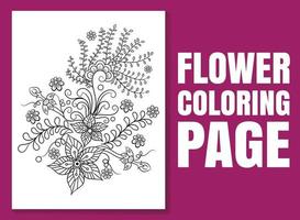 Flower coloring page. coloring page doodle. vector